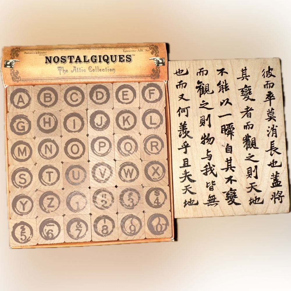 Alphabet Letter Number Rubber Stamp Set & Calligraphy Script Block Lot - Picture 1 of 4